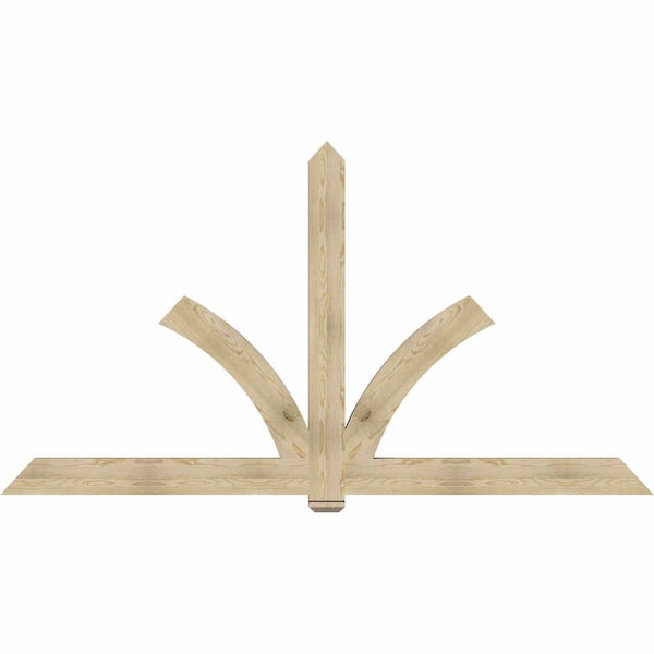 Ekena Millwork Redmond Rough Sawn Timber Gable Bracket, Douglas Fir, 108"W x 58"H x 4"D x 6"F, 13/12 Pitch GBW108X58X0406RED00RDF - main